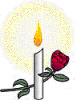 Candle with rose