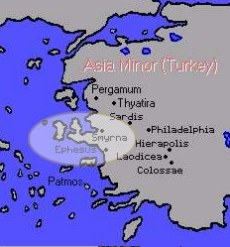 Map of Asia Minor, Turkey