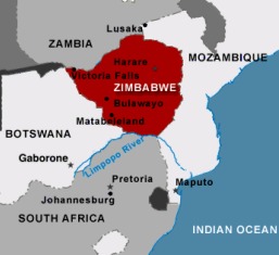 Map of Zimbabwe