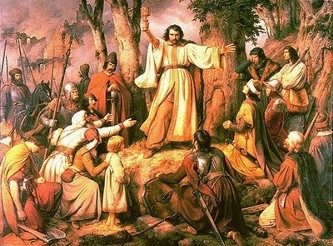 Hussits sermon, by Carl Lessing, 1836