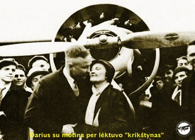 Steponas Darius su motina per lktuvo kriktynas gegus 6 d.