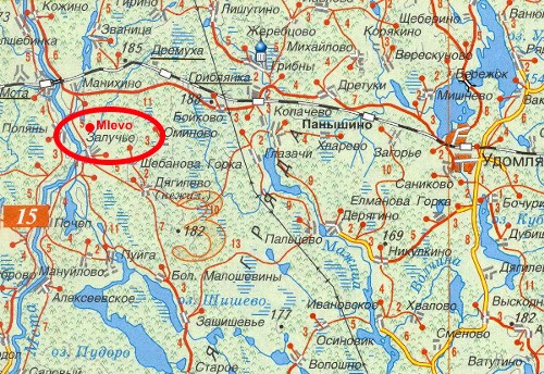 Map Mlevo-Udomlia