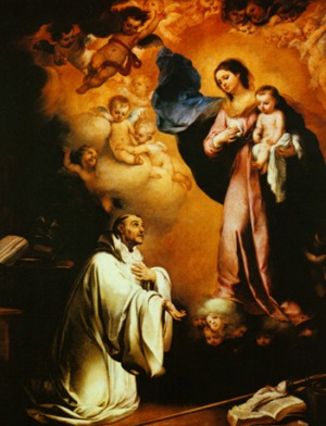 Bartolom Murillo. The Vision of St. Bernard. Maria