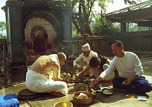 Bagmati river: food offering