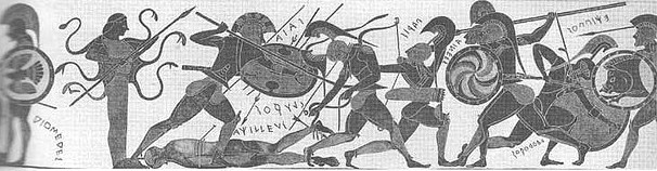 Death of Achilles; Chalcidian anphora