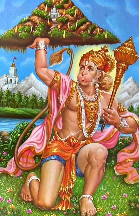 Hanuman carying mountain