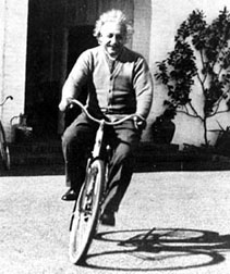 A.Einstein on bike, 1933
