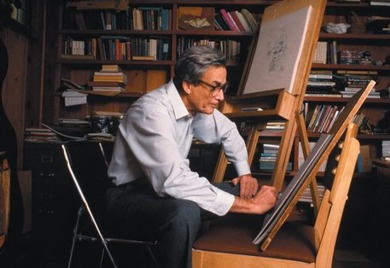 Richard Feynman painting; about 1985