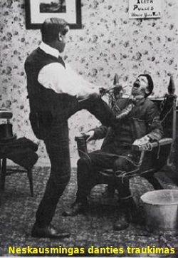 Neskausmingas danties traukimas