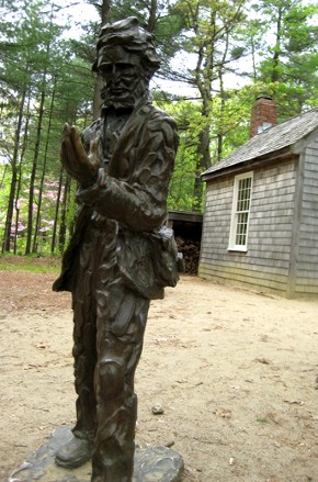 Henry David Thoreau at his hut